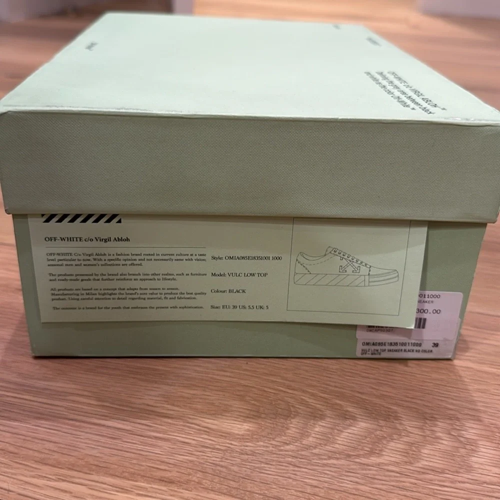 2019 Off-White Vulc Low Top 'Black' Sneakers Virgil Abloh 39 - Picture 10 of 10